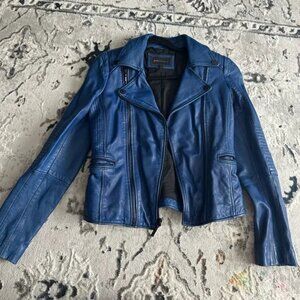 BCBGMaxAzria Vibrant Blue Leather Jacket